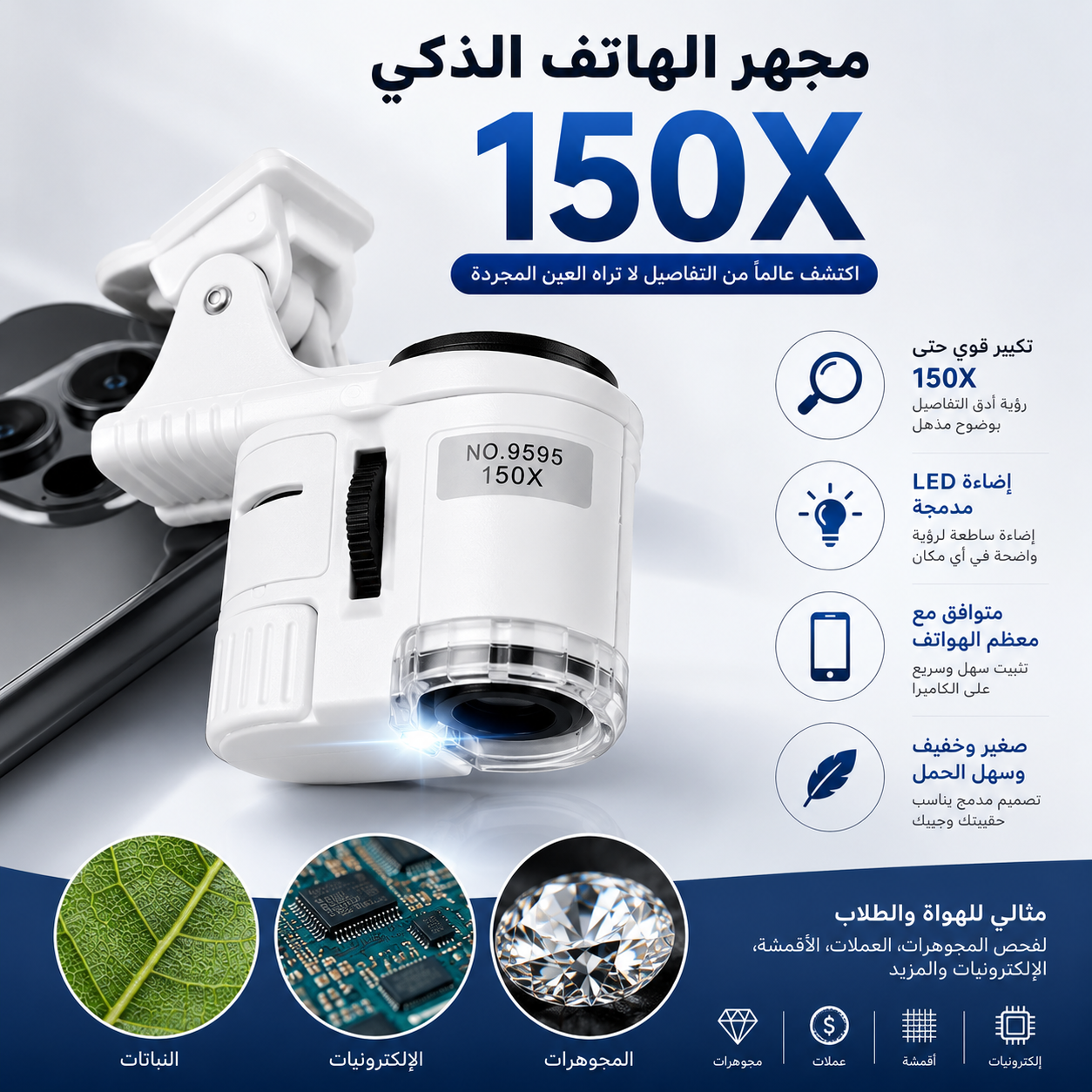 مجهر الهاتف الذكي X 150